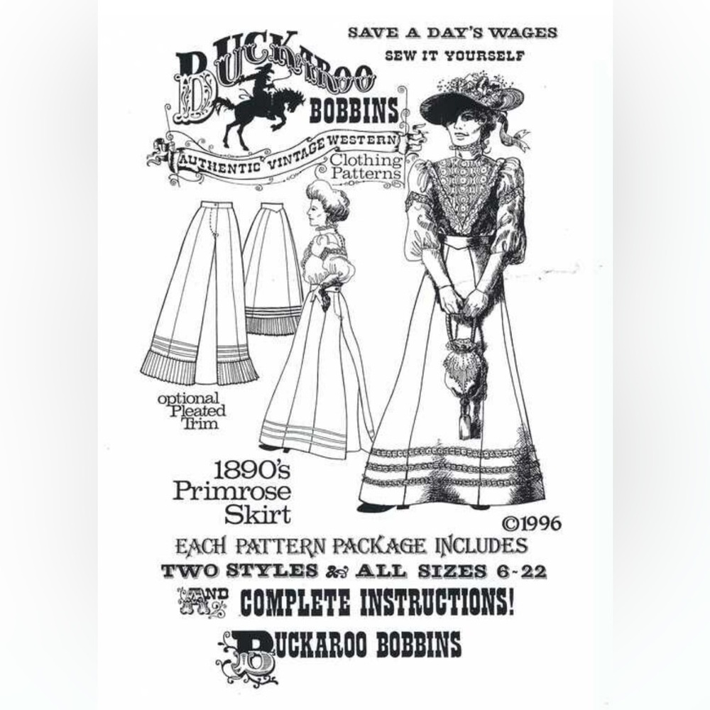 Vintage 1890's Primrose Skirt Pattern